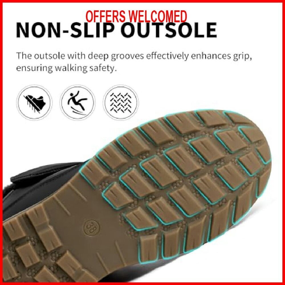 Waterproof Snow Boots with Fur Lining Slip-Resistant Winter Booties - Picture 6 of 7